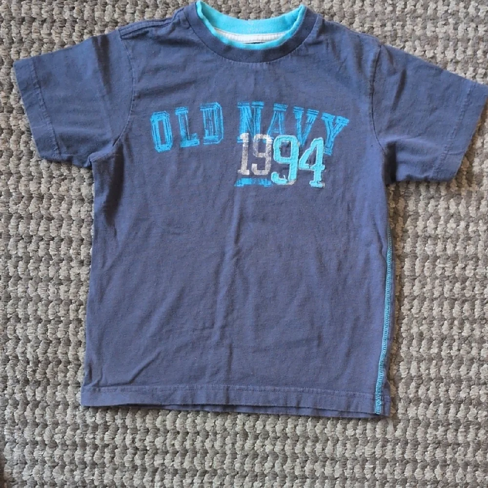 5 Old Navy Kids Striped and Graphic Tees - Orange, Green, Blue